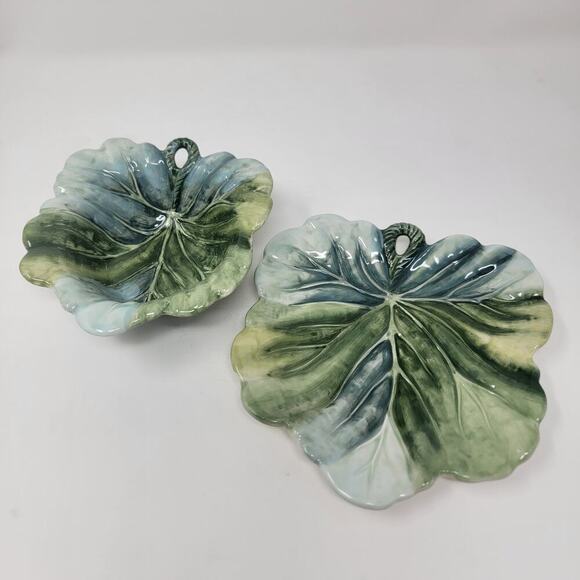 Fitz And Floyd Matching Leaf Plate & Bowl Wall Decor Home Decor Set of 2 - Picture 1 of 16